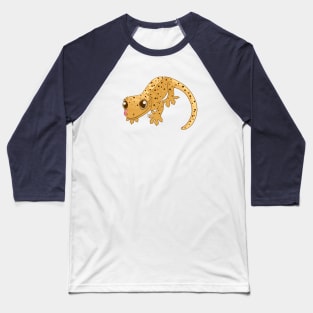 Yellow Dalmatian Crested Gecko Baseball T-Shirt